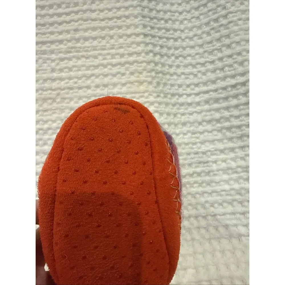 MUK LUKS Baby Girls Booties 6-12 Months Fair Isle Knit Slippers Red Purple Blue